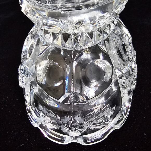 Vintage Covered Candy Dish Clear Glass Crystal Floral Thumb Print Cottagecore - Picture 11 of 13